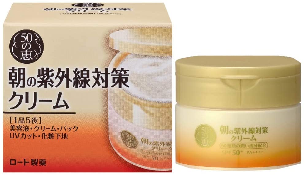 Солнцезащитный крем Rohto 50 Megumi Aging Care Morning UV Protection Cream, All-In-One SPF 50+ PA++++, 90 гр