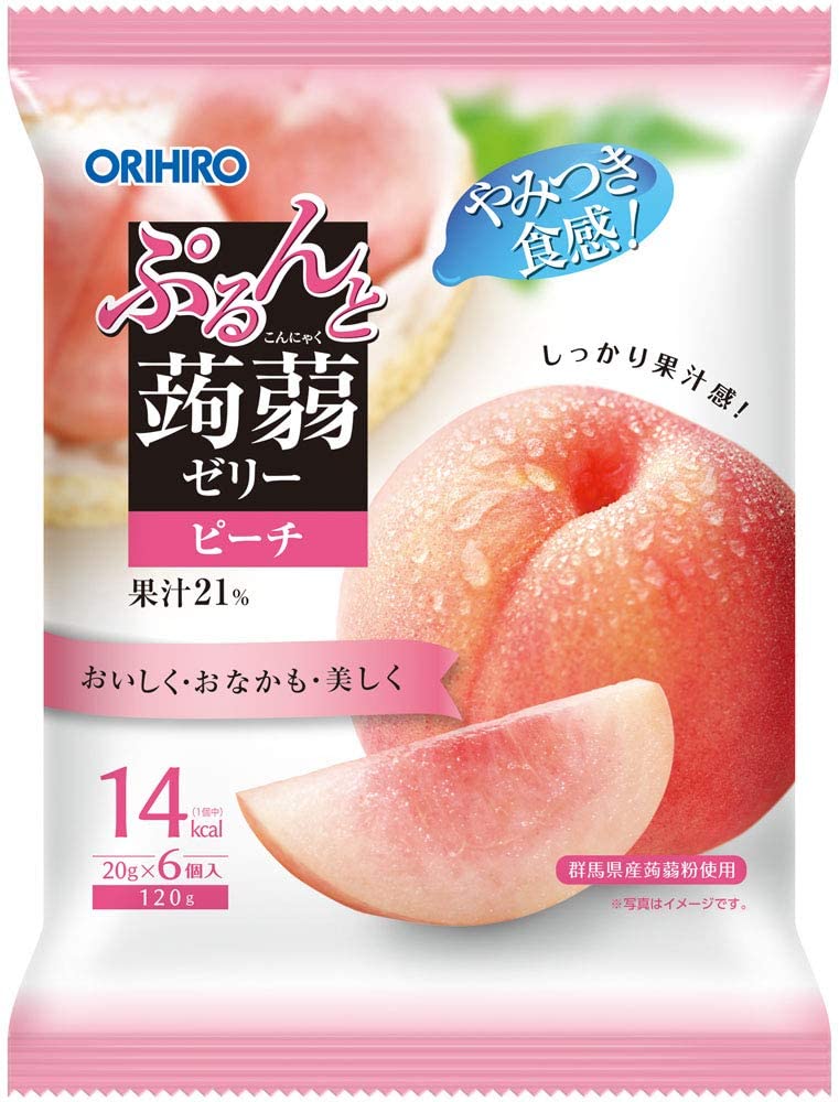 Фруктовое желе из конняку Orihiro Purunto Konjac Jelly, персик (20g x 6 шт)