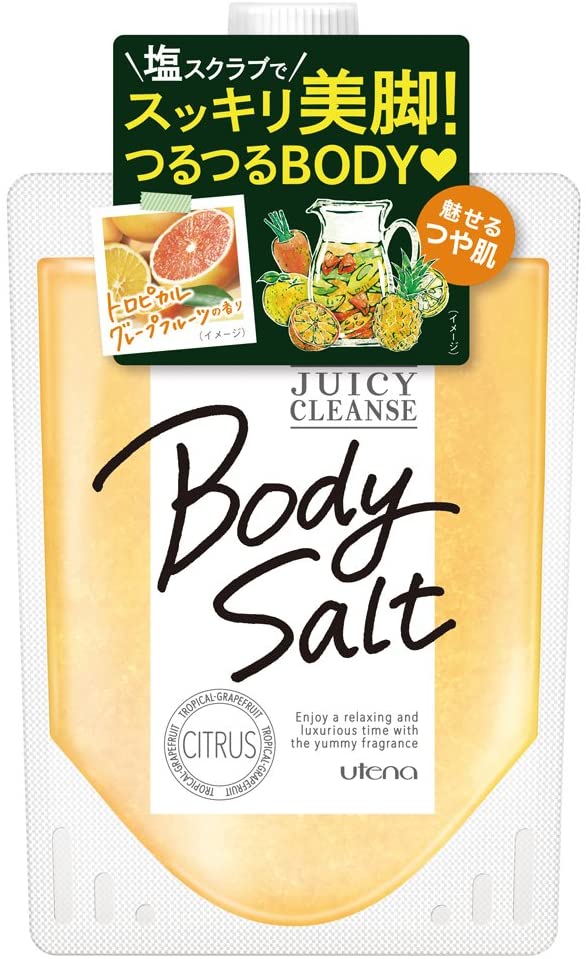 Очищающий солевой скраб для тела с тропическими фруктами Utena Juicy Cleans Body Salt Citrus, 300 гр