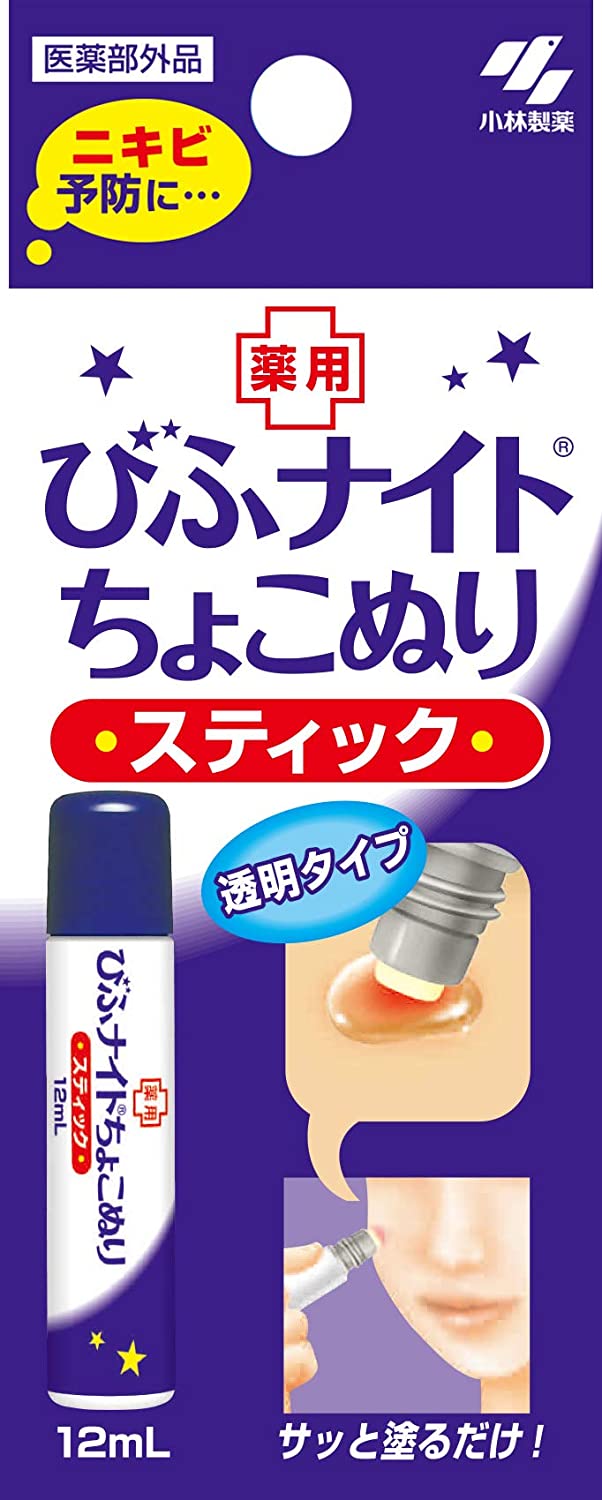 Мазь для профилактики и лечения акне Bif night coloring stick Kobayashi Pharmaceutical, 12 мл