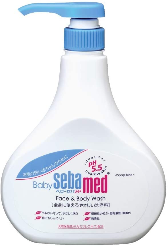 Детское жидкое мыло для чувствительной кожи Rohto Baby Sebamedo, Face & Body Wash, Pump Type, 500 мл