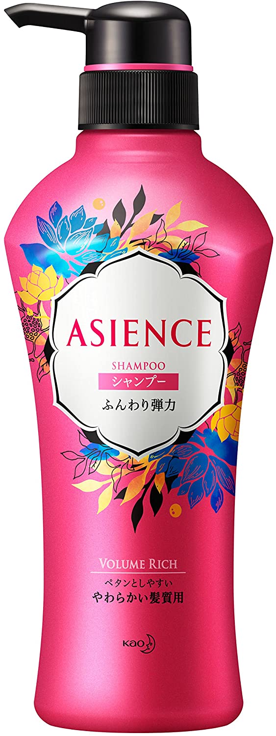 Шампунь с протеинами шелка и гранатом Kao Asience Soft and Elastic Shampoo, 450 мл