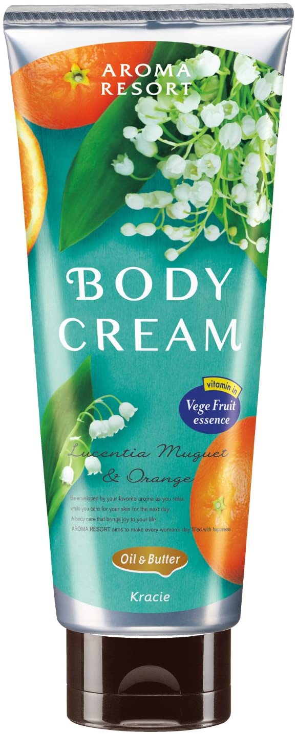 Витаминный крем для тела Kracie Aroma Resort Body Cream Lucentia Muguet&Orange, 170 гр