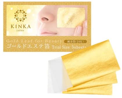 Листы косметического золота Kinka Gold Esther Foil 24K Sushi Size, 5 листов