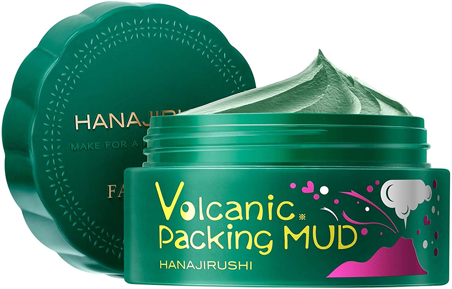 Маска для лица с марокканской глиной HANAJIRUSHI Volcanic Packing Mud, 80 гр