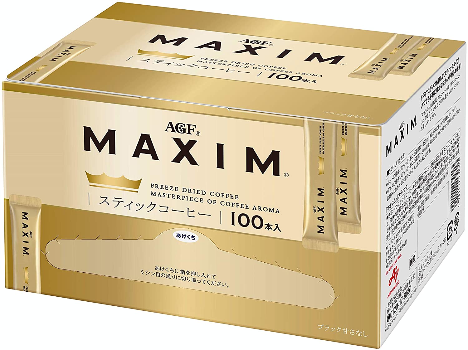 Растворимый черный кофе в стиках AGF Maxim Stick, 100 стиков