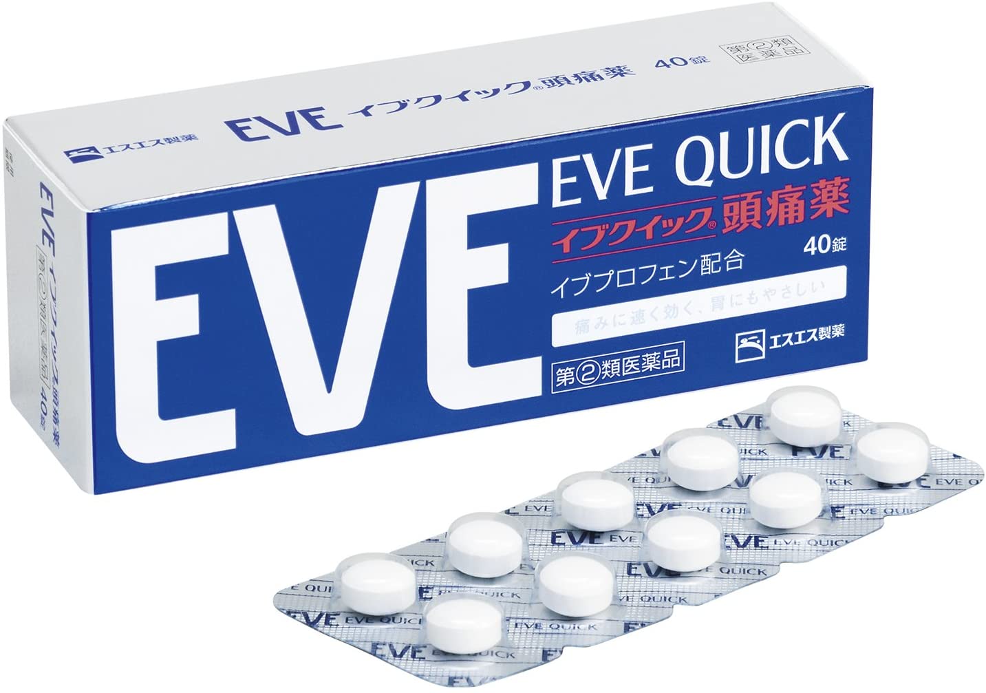 Обезболивающий препарат EVE QUICK от головной боли, 40 шт