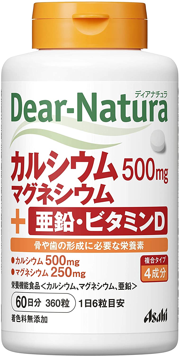 Комплекс микроэлементов Asahi Dear-Natura Calcium+Magnesium+Zinc+Vitamin D, 360 шт