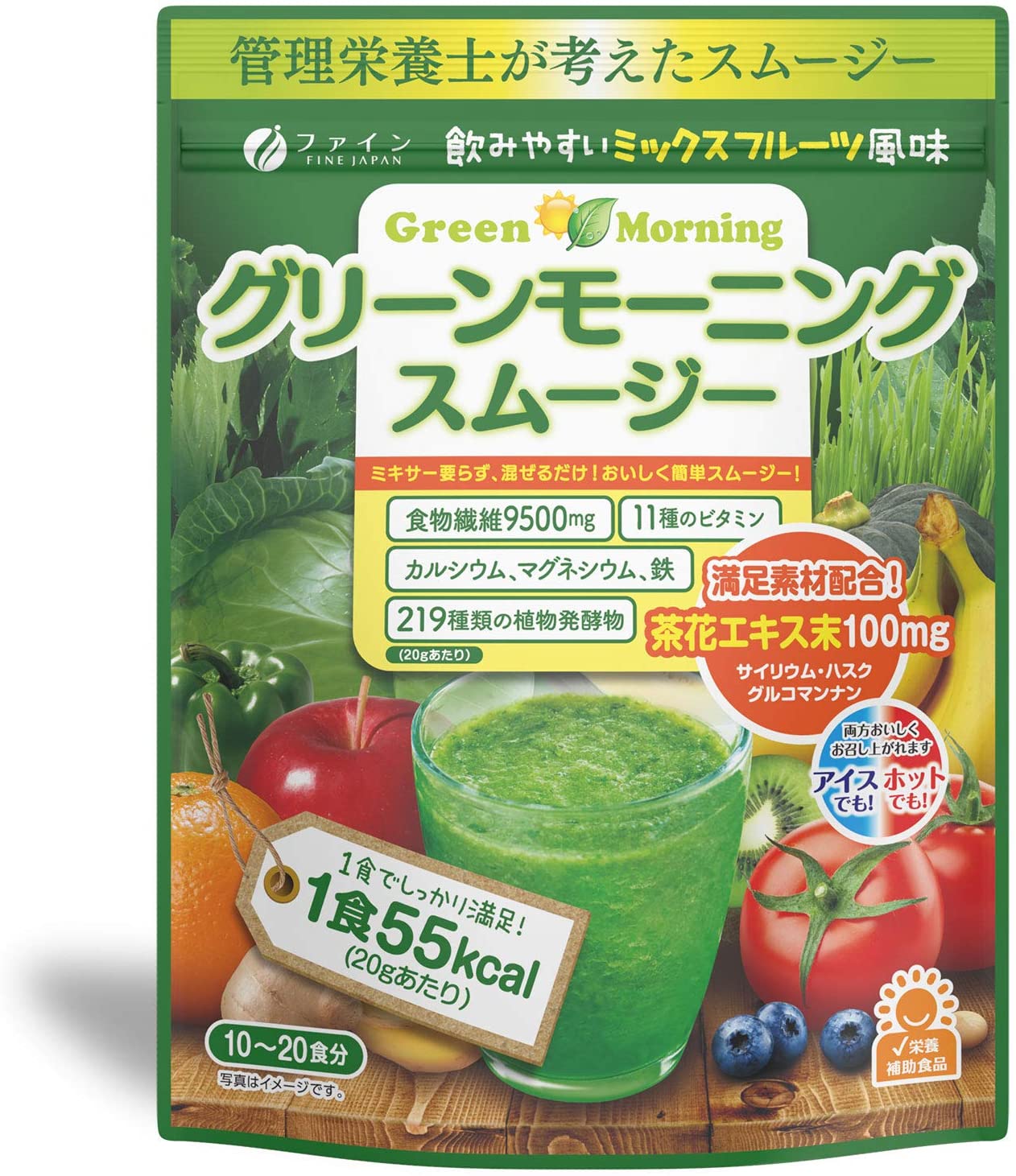 Диетический витаминный смузи Fine Japan Green Morning Smoothie, 200 гр