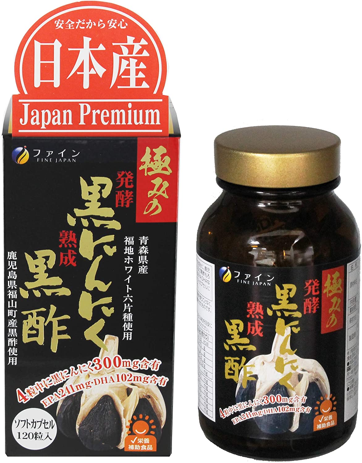 Комплекс с ферментированным черным чесноком Fine Japan Fermented Black Garlic, 120 шт