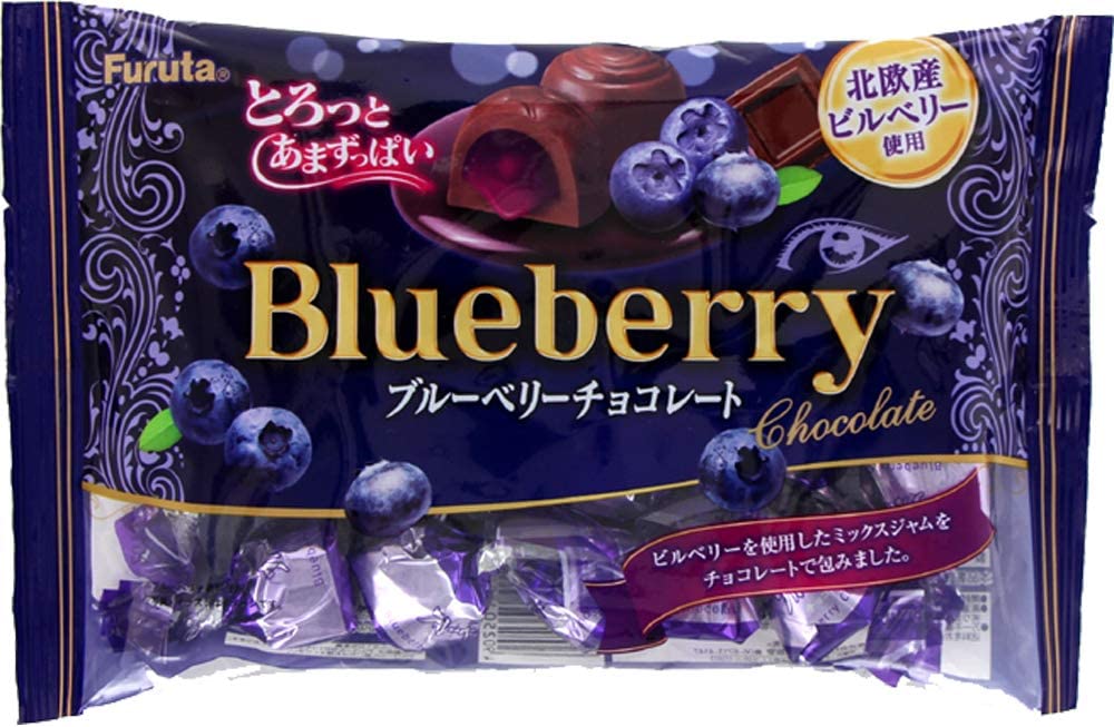 Шоколадные конфеты с черничным джемом Blueberry Chocolate Furuta, 18 шт