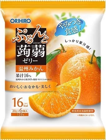 Желе из конняку со вкусом мандарина Orihiro Jelly Mandarin, 20 гр х 6 шт