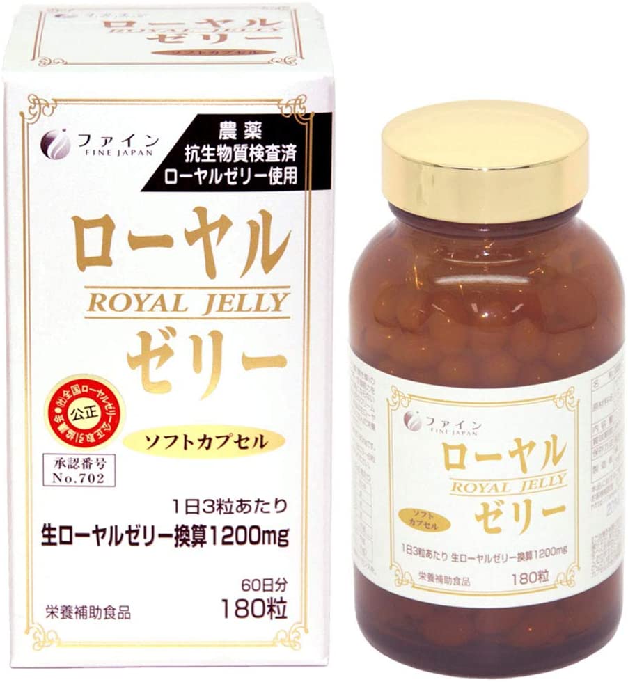 Комплекс с маточным молочком, жирными кислотами и витаминами Royal Jelly 1200 Dry Blended Fine Japan, 180 шт