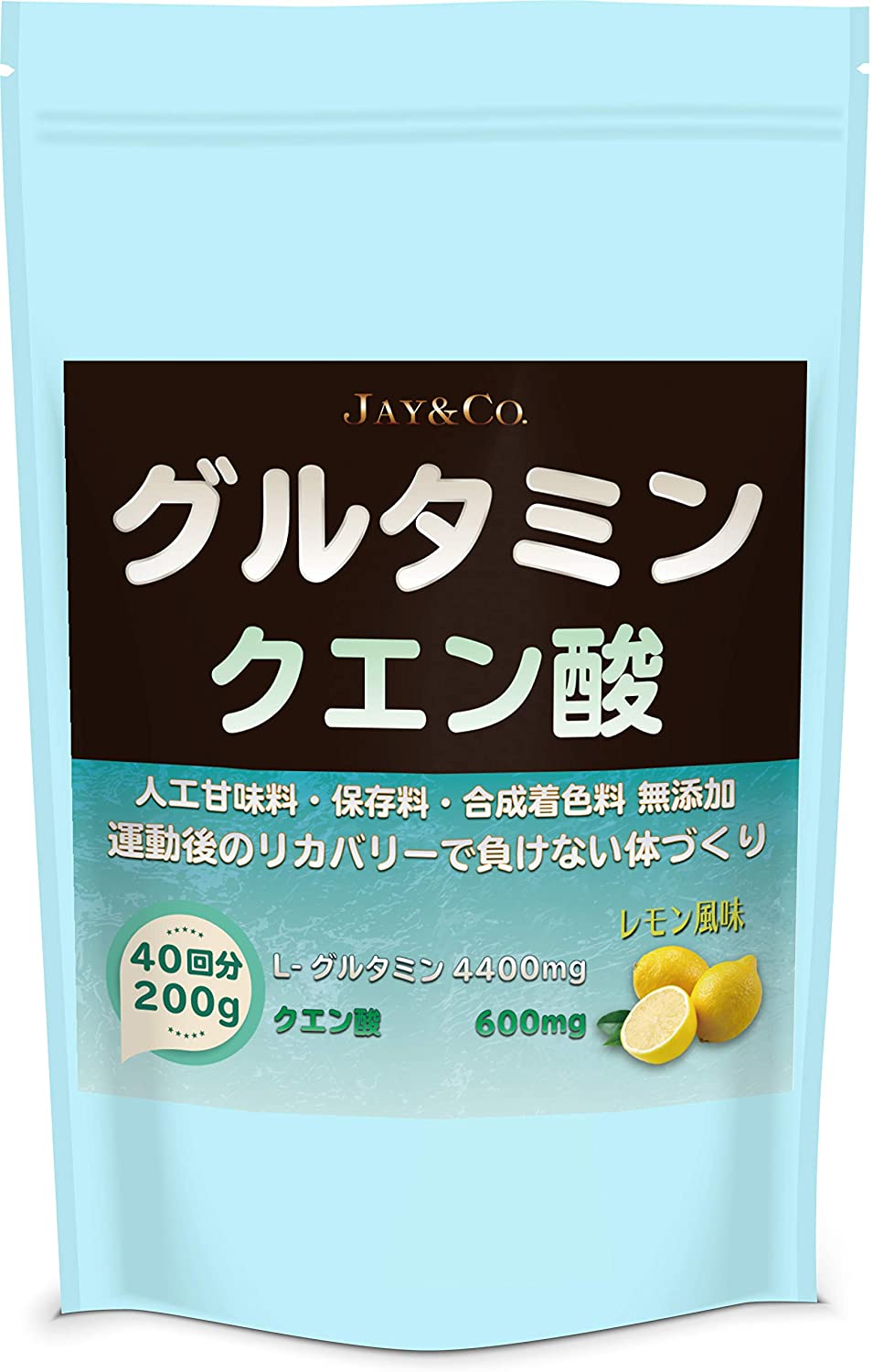 L-глютамин с лимонной кислотой L-glutamine & Lemon Acid Jay＆Co, 200 гр