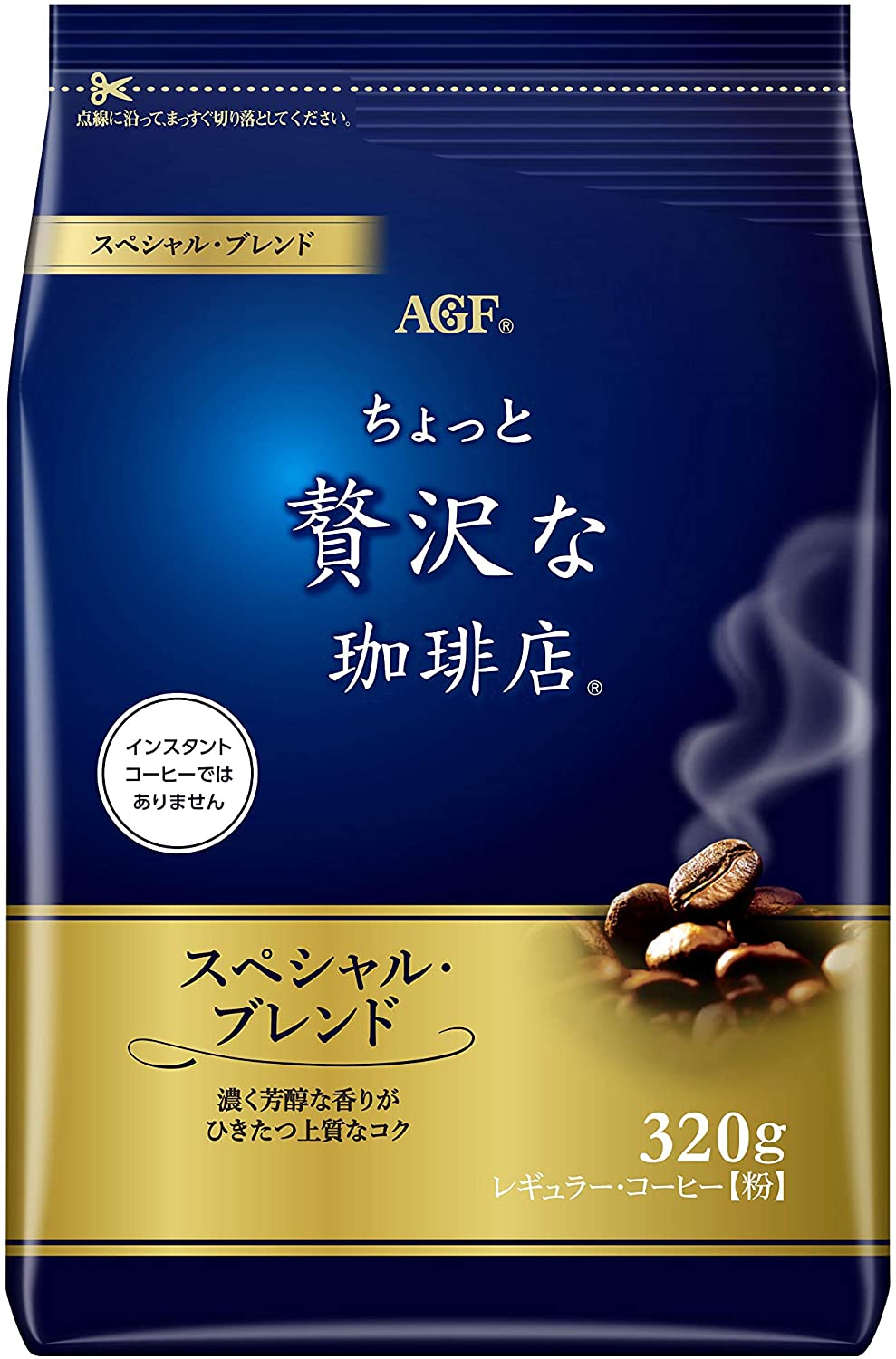 Японский кофе в зернах грубого помола Slightly Luxurious Coffee Regular Coffee Special Blend AGF, 320 гр