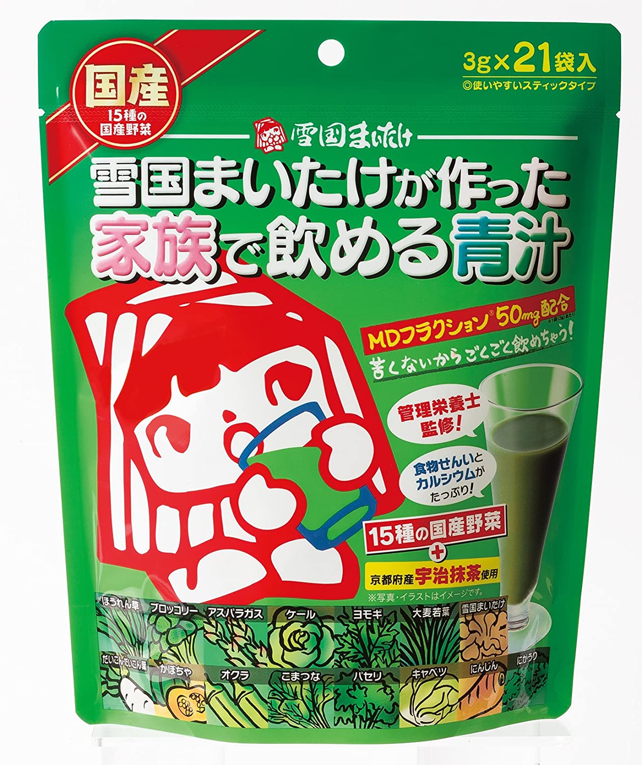 Аодзиру Green Juice Maitake Yukiguni, 3 гр х 21 шт