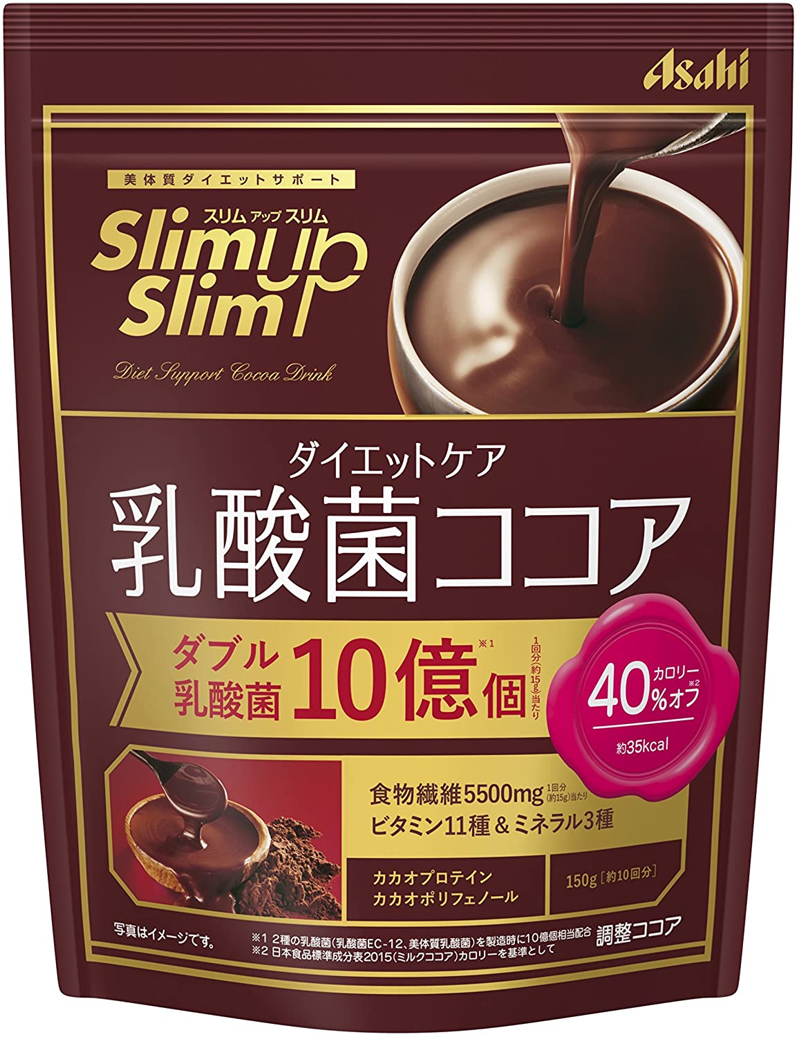 Протеиновый какао-напиток с молочнокислыми бактериями Protein Cocoa Drink SlimUpSlim Asahi, 150 гр