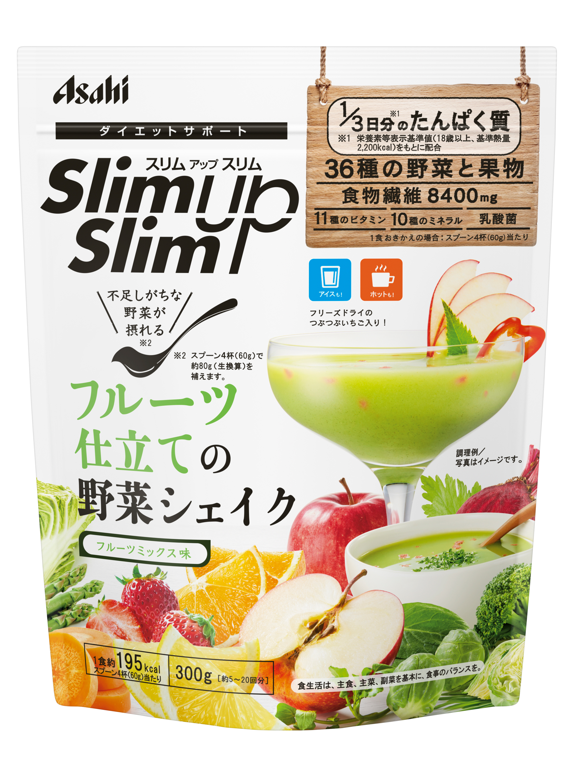 Протеиновый смузи с витаминами, минералами и молочнокислыми бактериями Protein Smoothie SlimUpSlim Asahi, 300 гр