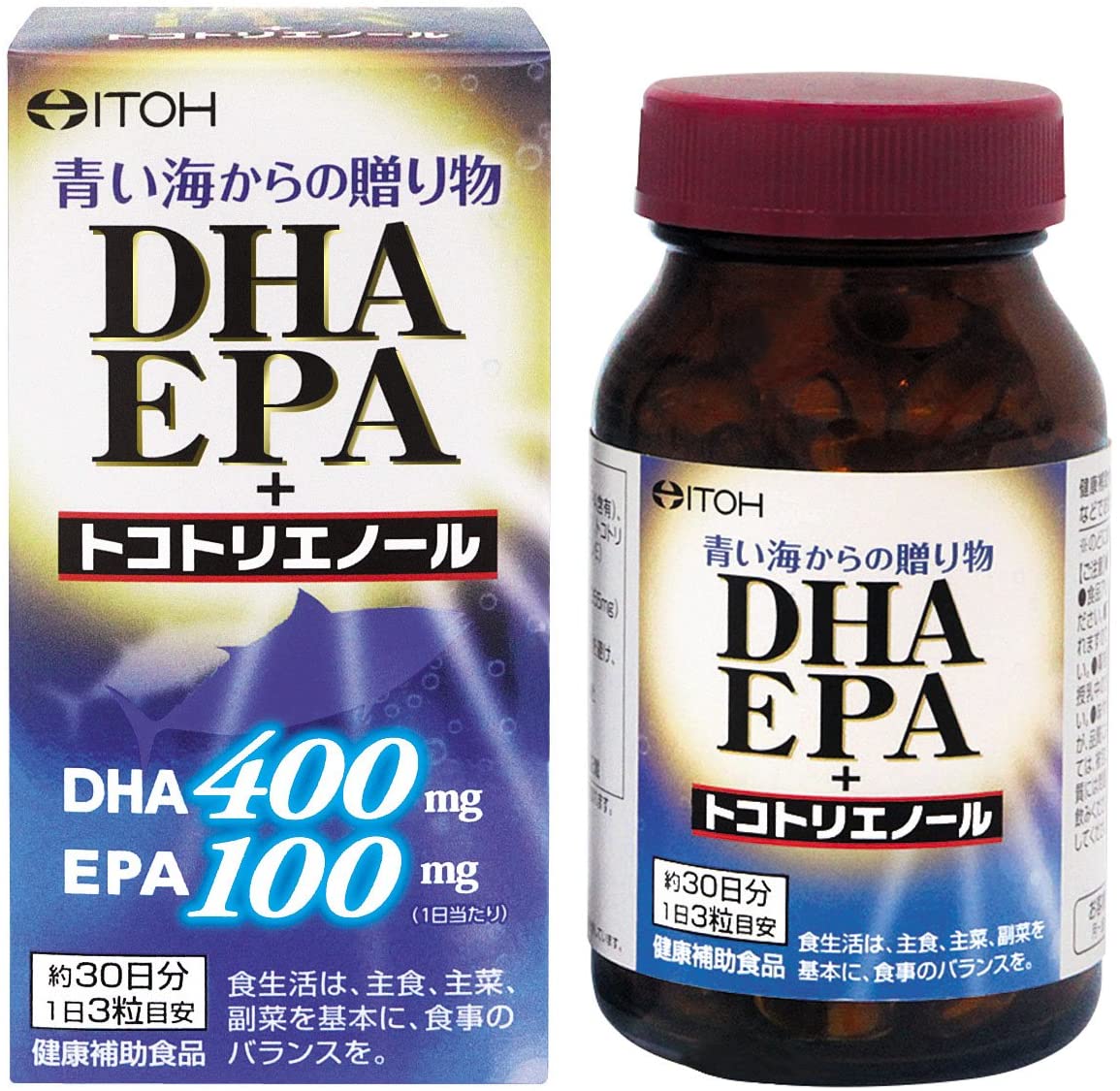 Комплекс для укрепления организма с Омега 3 и антиоксидантами DHA EPA + Tocotrienol ITOH, 90 шт