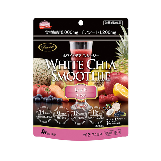 Фруктовый смузи с семенами чиа и бифидобактериями White Chia Smoothie Red Mix Meiji, 180 гр