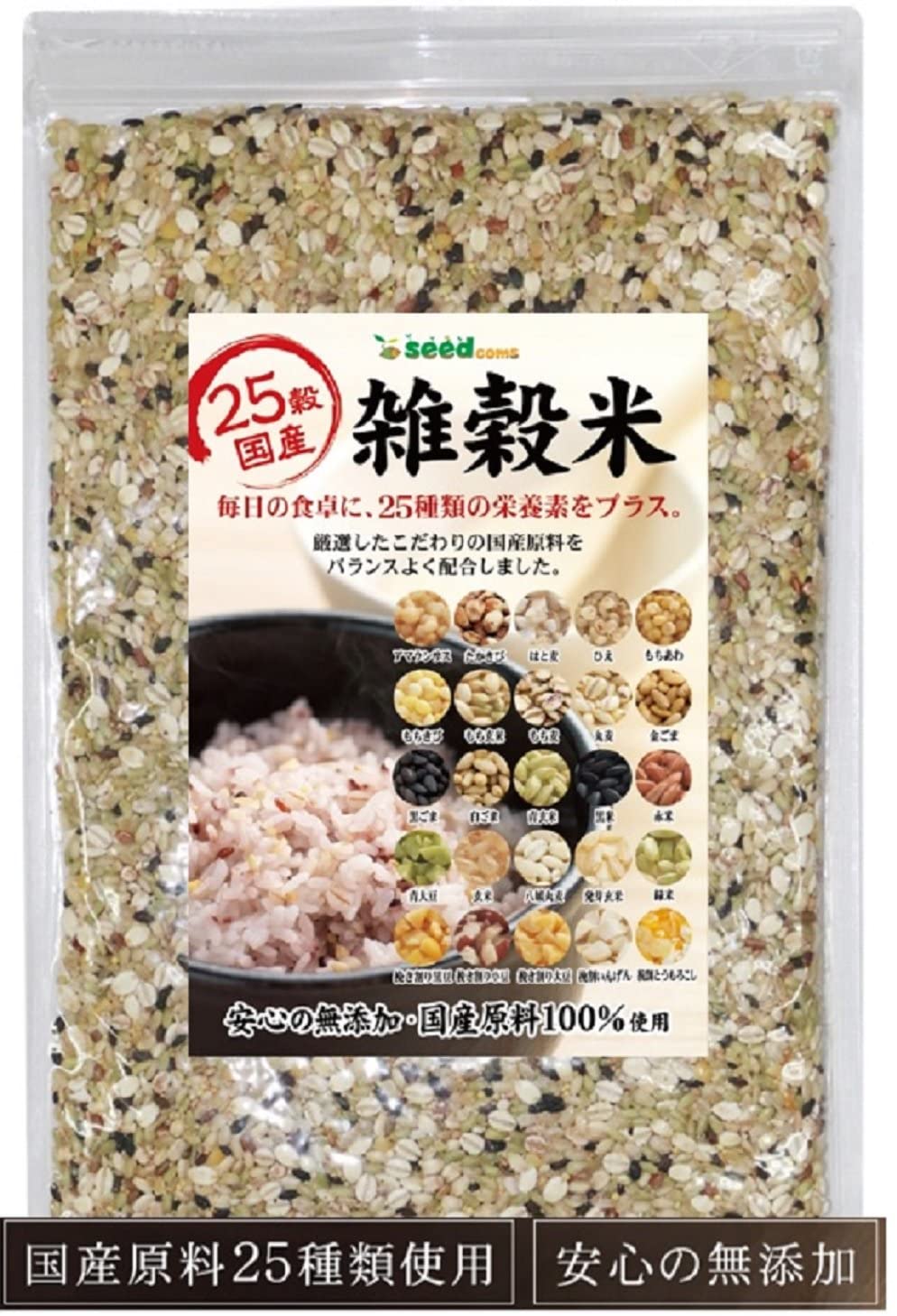 Сбалансированная смесь злаков 25 Grains Domestic Milled Rice SeedComs, 500 гр