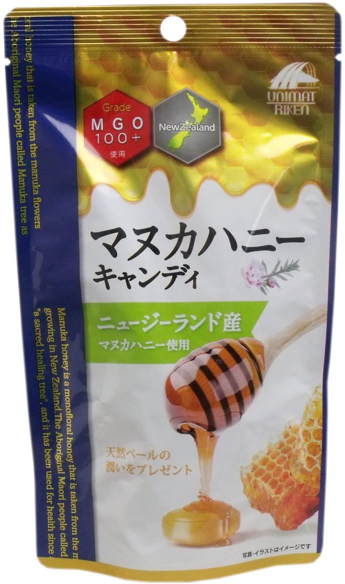 Леденцы с медом Манука Candy MGO100+ Manuka Honey Unimat Riken, 10 шт