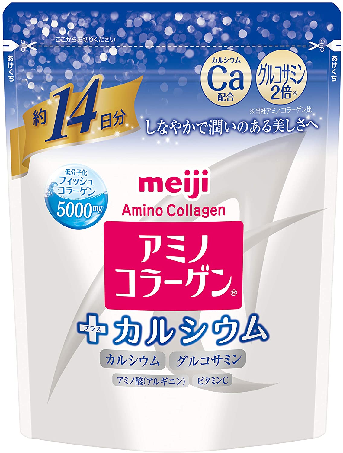 Амино-коллаген + кальций Amino Collagen Plus Calcium Meiji, 98 гр