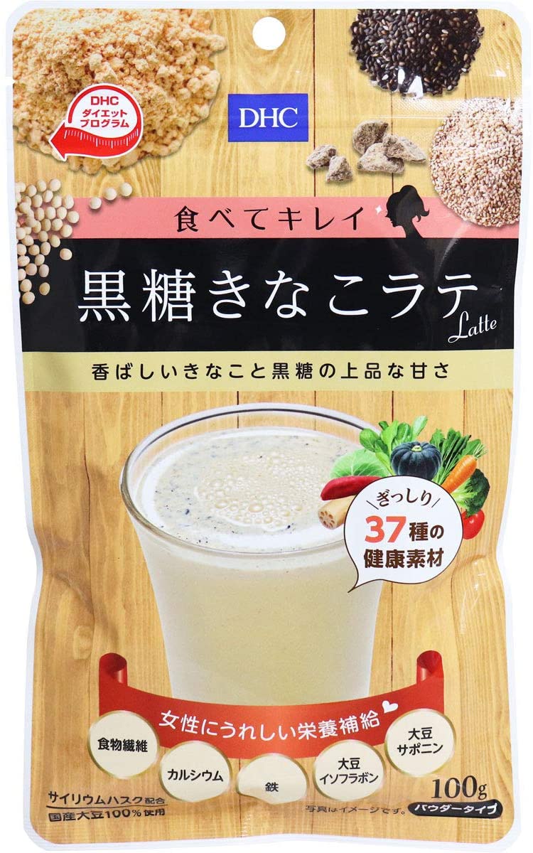Питательный напиток для поддержки гормонального баланса с коричневым сахаром и кинако Brown Sugar Kinako Latte DHC, 100 гр