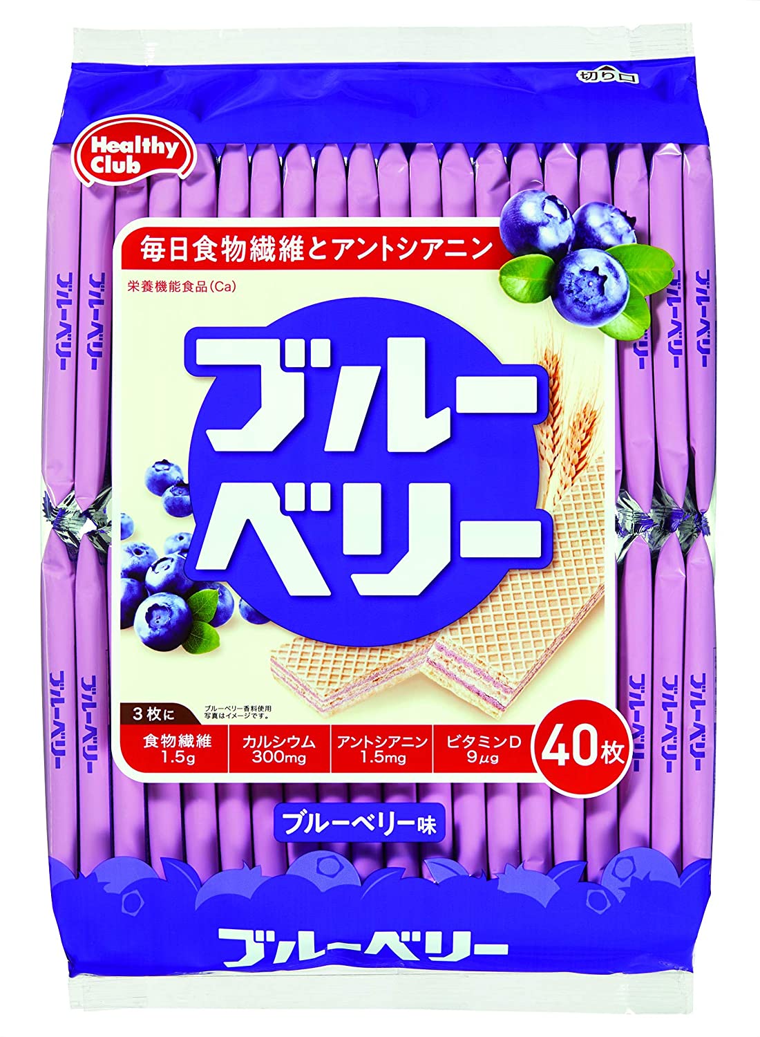 Черничные вафли Blueberry Wafer Hamada, 40 шт