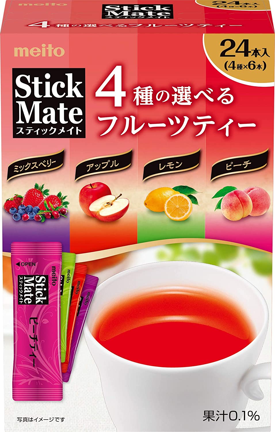 Растворимый чай фруктовое ассорти Mate Fruit Assorted Meito, 24 стика
