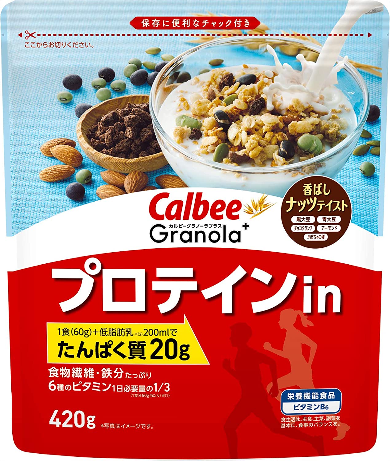 Гранола с протеином Granola Plus Protein Calbee, 420 гр