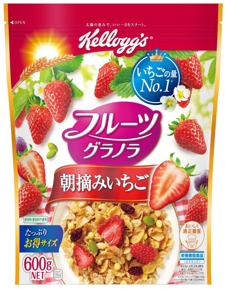 Гранола с клубникой Fruit Granola Morning Picked Strawberry Kellogg's, 600 гр