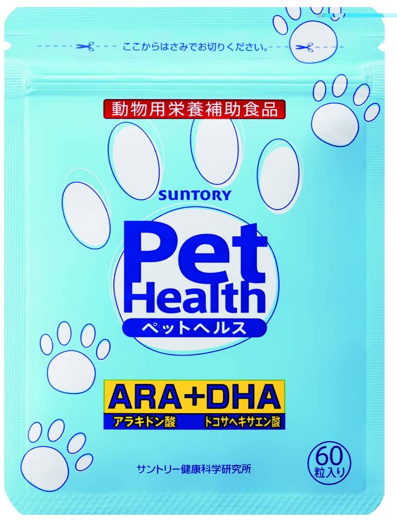 Омега-3 жирные кислоты для поддержания здоровья пожилых собак Suntory Pet Health ARA+DHA, 60 шт