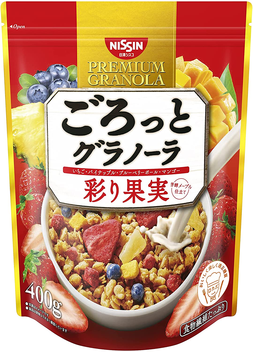 Гранола с фруктами и кленовым сиропом Granola Premium Five Kinds Of Colorful Fruits Nissin Cisco, 400 гр