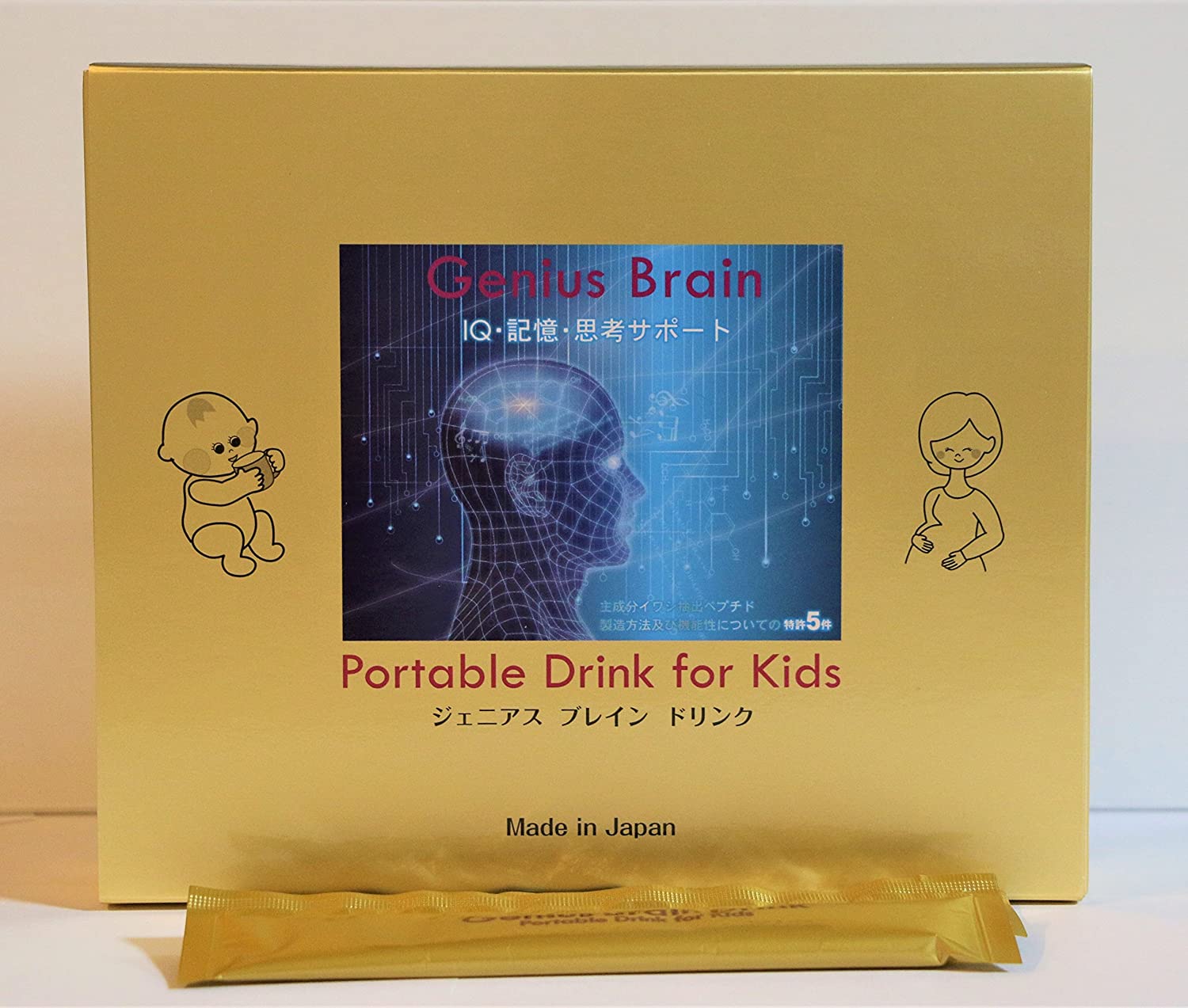 Напиток для улучшения мозговой активности и памяти Genius Brain Drink DHA IQ Portable Drink for Kids, 30 шт