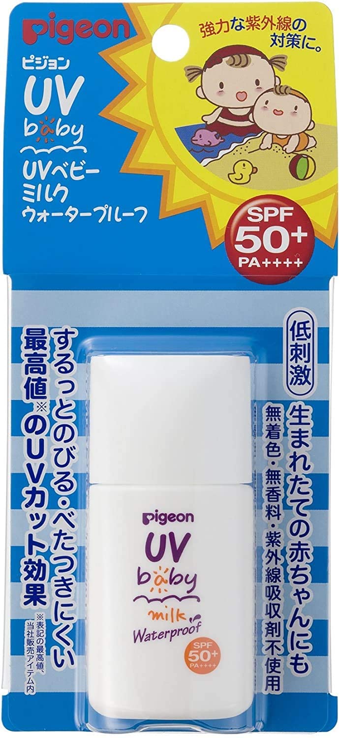 Солнцезащитное увлажняющее молочко UV baby milk waterproof SPF50 PA +++ Pigeon, 50гр