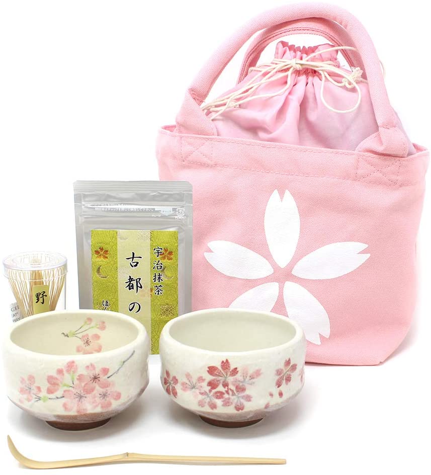 Набор для чайной церемонии на 2 персоны (6 предметов) Drawstring Bag Sakura розовый Honjien Tea