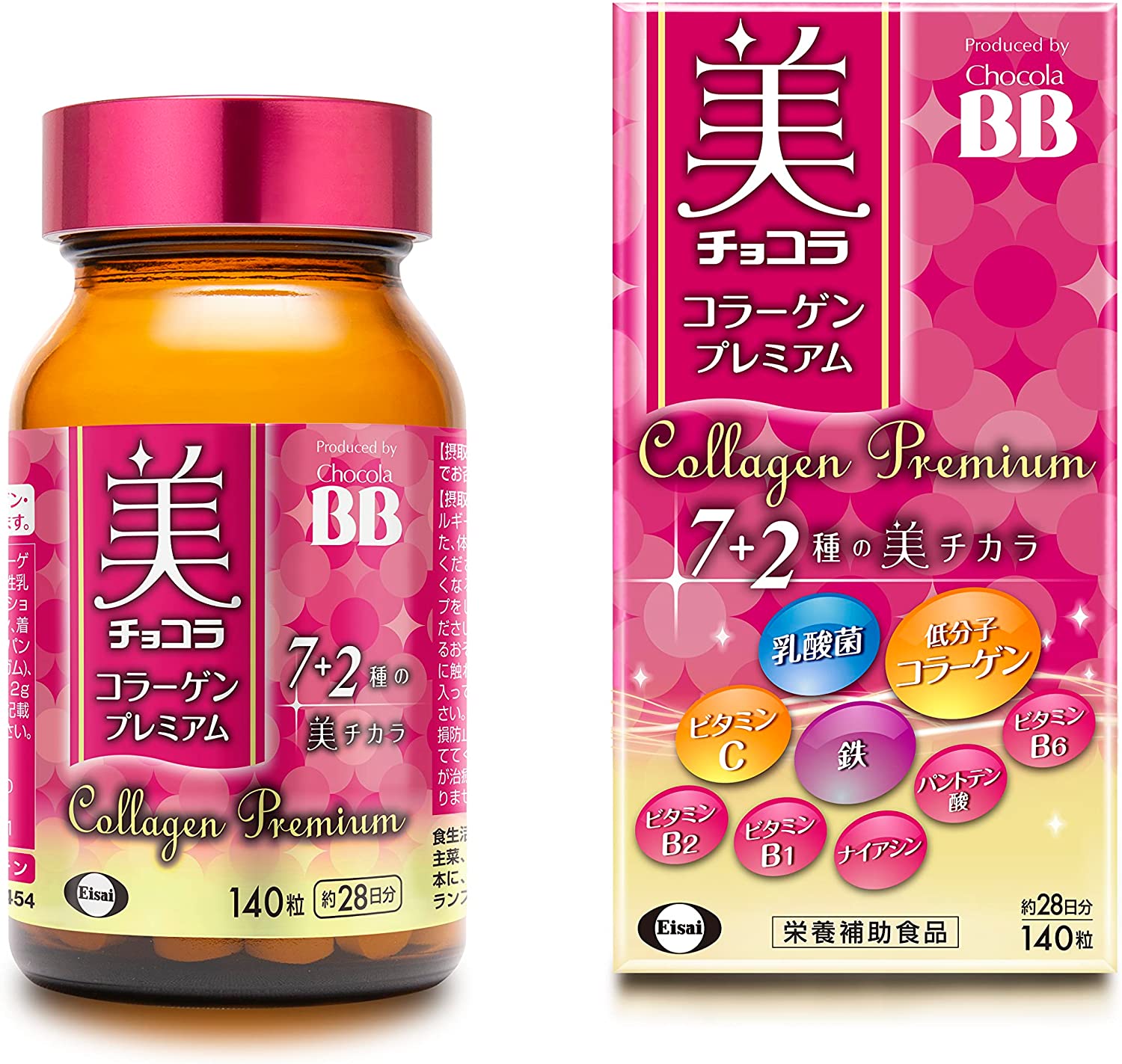 Коллаген с витаминами, лактобактериями и минералами Beauty Chocola ВВ Collagen Premium от Chocola Eisai, 140 шт