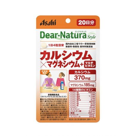 Кальций + магний + мультивитамины Dear-Natura Asahi, 80 шт