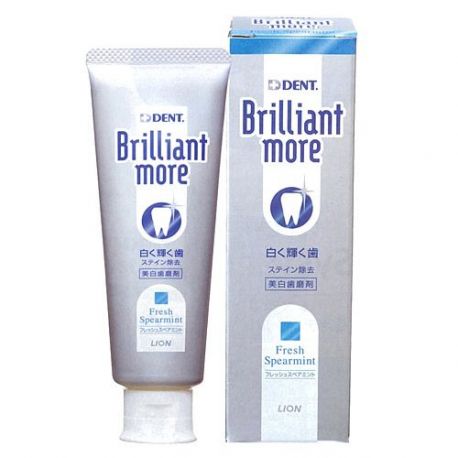 Отбеливающая зубная паста LION dent Brilliant More Whitening, 90 гр