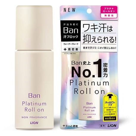 Роликовый антиперспирант Lion Ban Sweat-Blocking Roll-On Platinum, 40 мл