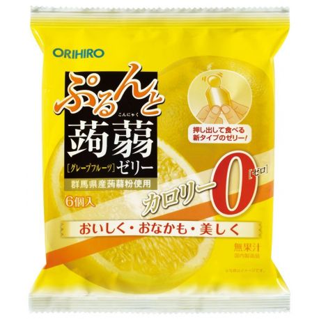 Желе из конняку со вкусом грейпфрута Orihiro Jelly Grapefruit, 18 гр х 6 шт