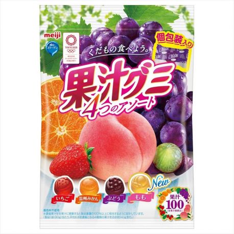 Желейные конфеты со 100% натуральным фруктовым соком Meiji Фруктовый сок Gummy